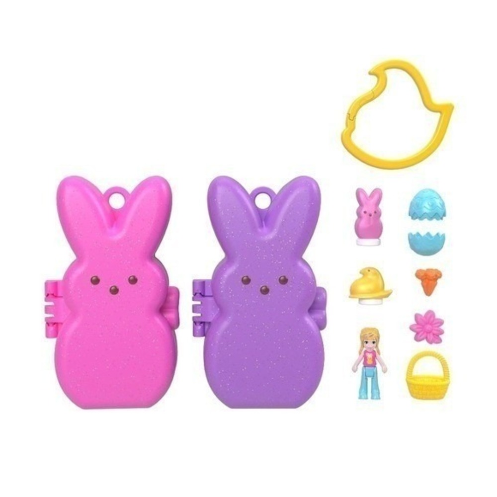 Polly Pocket Peeps Compact Playset Kids One‎ Size Pink Purple New Easter Bunny